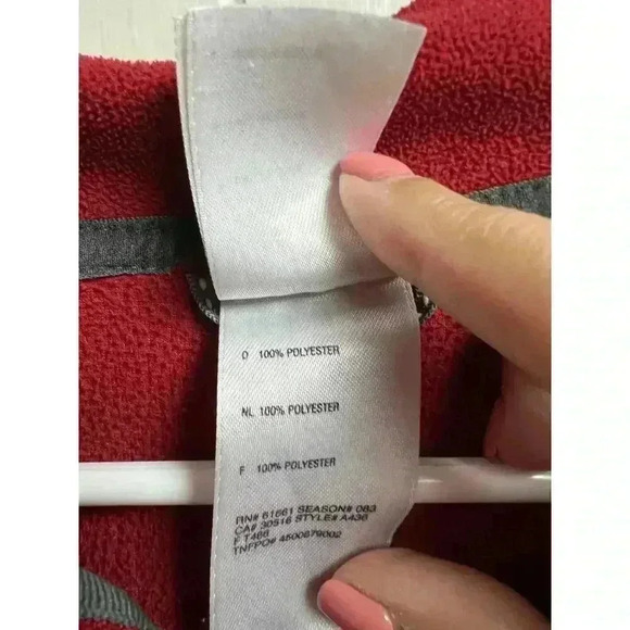 The North Face Men's Medium Red Gray TKA 100 1/4 Zip Fleece Pullover Lightweight - Picture 8 of 9